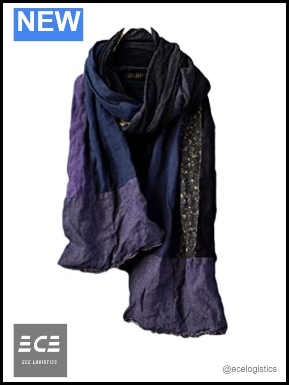Women's Oversized Cotton Linen Long Scarf Handmade Retro Patchwork